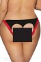 Plus Size Heartbreaker Black Open Back Panty With Red Trimmed Lace