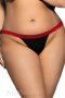 Plus Size Heartbreaker Black Open Back Panty With Red Trimmed Lace