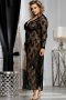 Black Plus Size Delicate Lace Gown