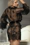 Eyelash Black Lace Sleepwear Gown