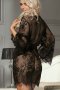 Eyelash Black Lace Sleepwear Gown