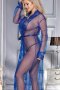 Long Sleepwear Blue Delicate Lace Gown