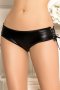 Leather Open Crotch Strappy Black Panty