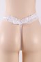 Sheer G String with Pearls & White Lace Waistband