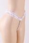 Sheer G String with Pearls & White Lace Waistband