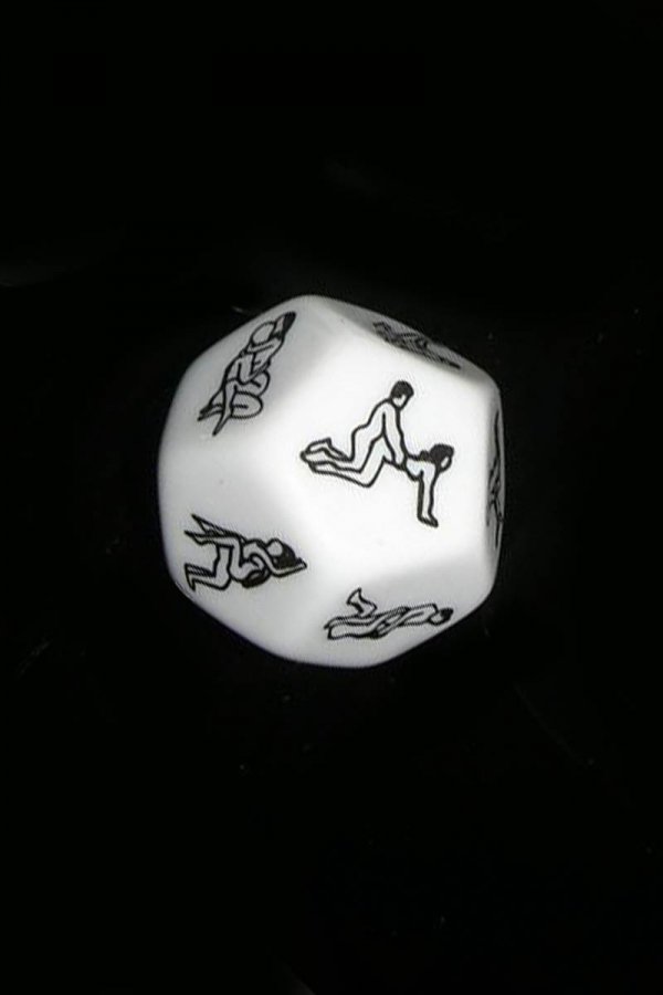 12 Sides Love Sex Game Dice - White