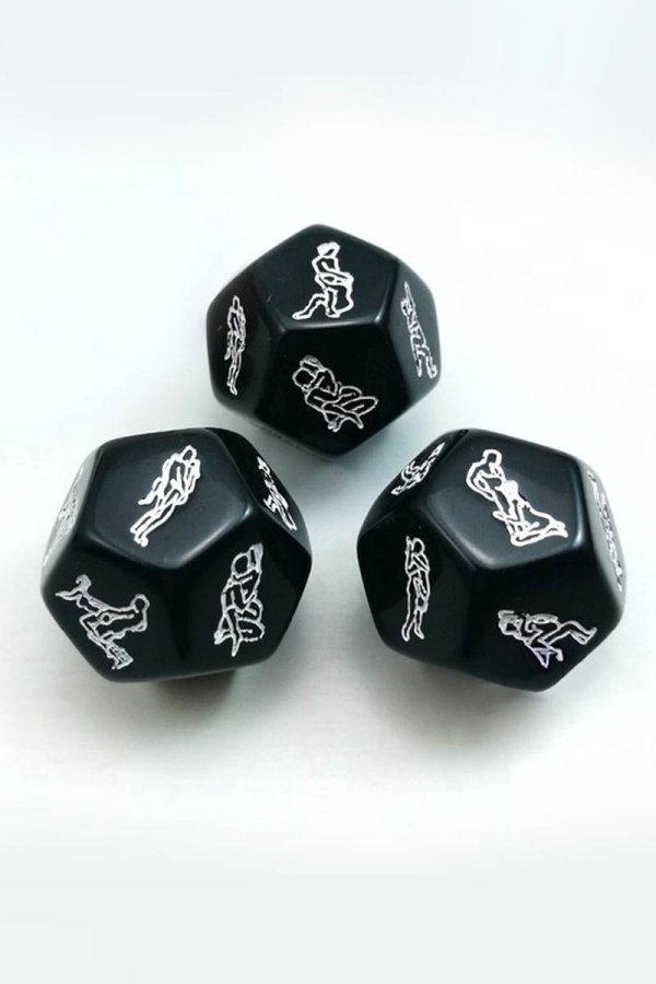 12 Sides Love Sex Game Dice - Black