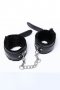 Black Leather Fur Lined Sensual Handcuffs