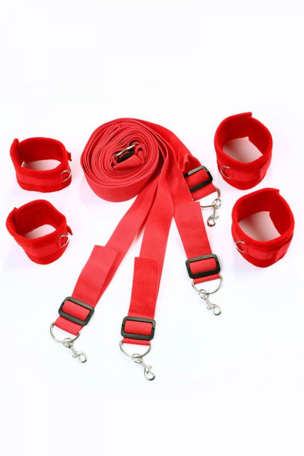 HQ Under Bed Bondage Restraints Kit - Red