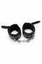 Black Leather Fur Lined Sensual Handcuffs