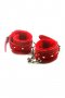 Red Leather Fur Lined Sensual Handcuffs
