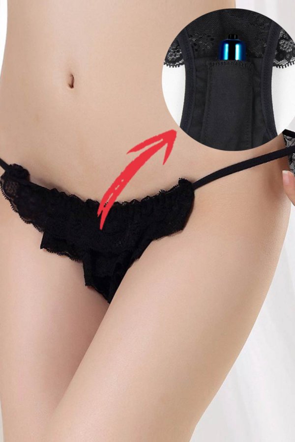 Sexy Lace Panty With A Pocket Can Install With Vibrator