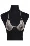Shiny Rhinestone Mesh Jewellary Bra - Silver
