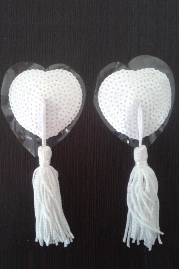 Sequined Bridal Pasties with tassels
