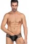 Mens Leather Zipper Underwear- Black