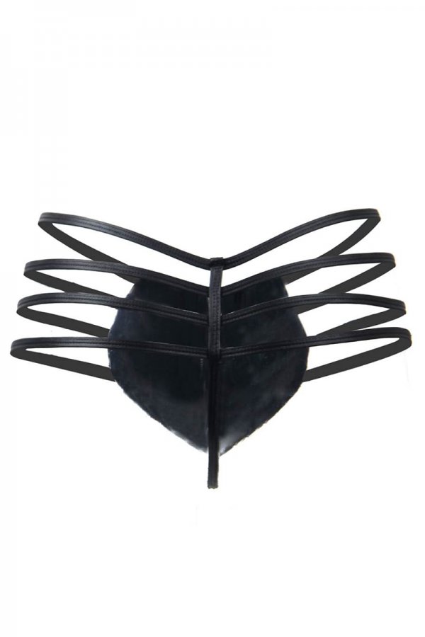 Leather Zipper Underwear for Man - Back Side