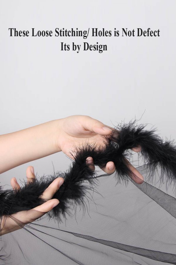 Black Transparent Cloth with Fur