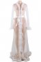 White Bridal See Through Robe with Fur Trim