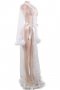 White Bridal See Through Robe with Fur Trim