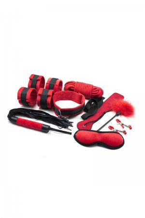 BDSM 10 Piece Set - Red Black