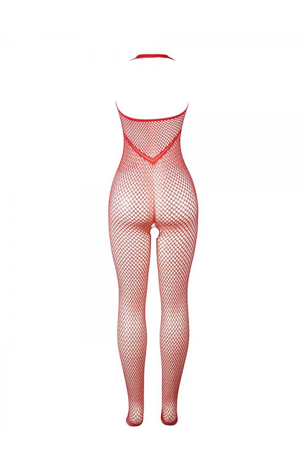 Sexy Red Open Back Body Stocking 