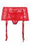 Red Lace Suspender Belt with Panty