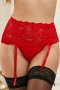 Red Lace Suspender Belt with Panty