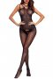 Black Sleeveless Crotchless Body Stocking