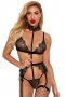 Black Bralette Lingerie Set with Garter