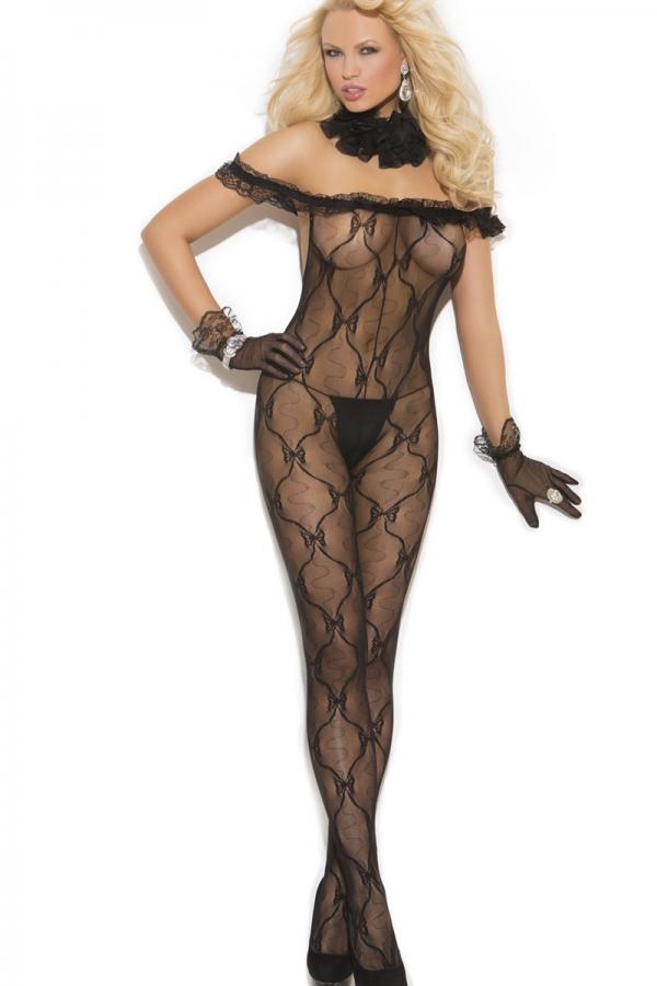 Bow Tie Lace Bodystocking 