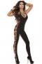 Deep V Opaque Bodystocking