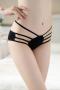 Black Strappy Cutout Panties with Bow Tie on Back