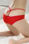 Red Strappy Cutout Panties with Bow Tie on Back