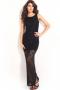 Black Lace Maxi Dress With Sequins