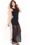 Black Lace Maxi Dress With Sequins