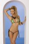 Lycra bikini top and matching g-string with black trim. 