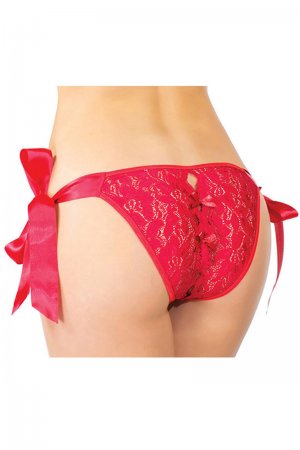 Side Tie Underwear - Red