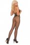 Seamless fishnet halter bodystocking