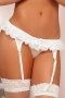 White Lovelace Garter Belt With Thong