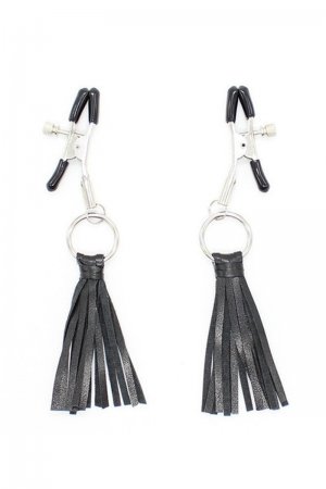 Mens Nipple Clamps with Leather Tassels
