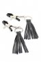 Nipple Clamps with Black Leather Tassels