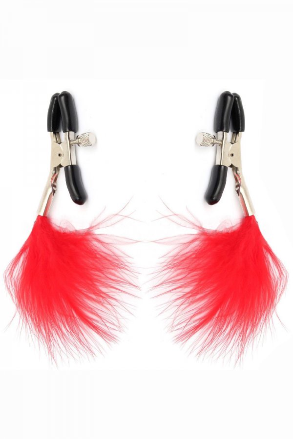 Nipple Clamps with Red Feather