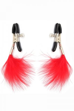 Nipple Clamps with Red Feather