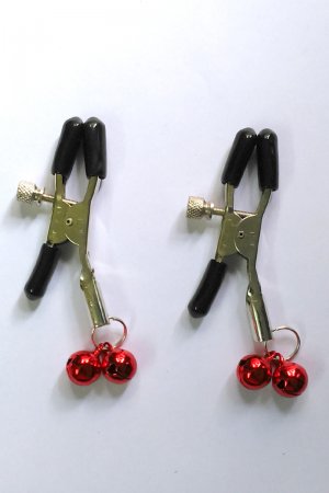 BDSM Fetish Nipple Clip with Red Bell