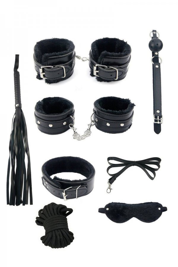 Black Intermediate 7 Piece Bondage Kit