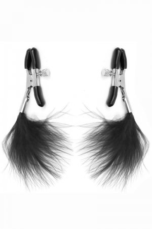 Nipple Clamps with Black Feather