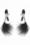Nipple Clamps with Black Feather