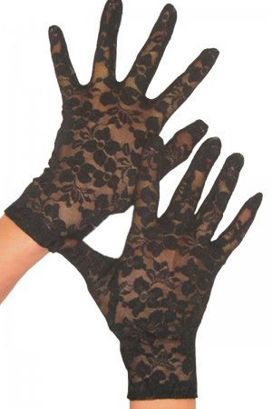 Black Wrist Length Lace Gloves