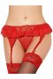 Red Lovelace Garter Belt With Thong