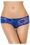 Blue Open Crotch Lace Thong